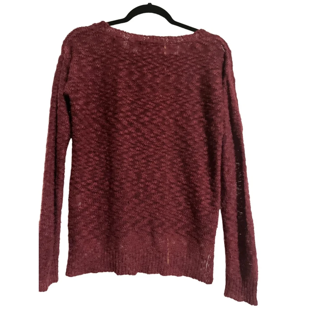 Women's Almost Famous Burgundy Love Sweater Size L - Picture 2 of 5